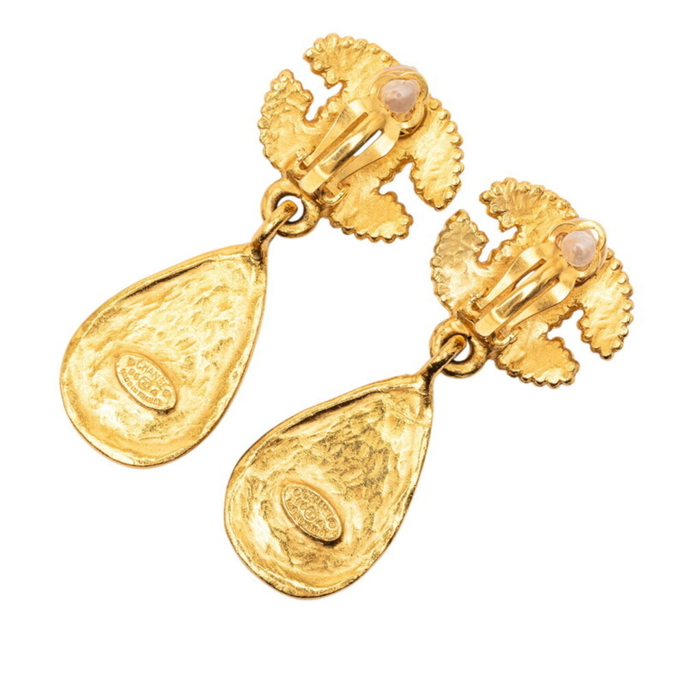 CHANEL Vintage Blue Logo Earrings - Picture 2 of 3